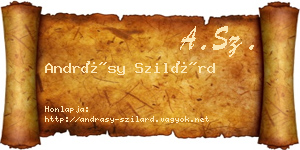 Andrásy Szilárd névjegykártya